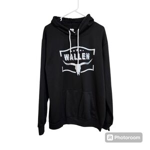 Morgan Wallen Black Cow Skull Hoodie, SZ Large